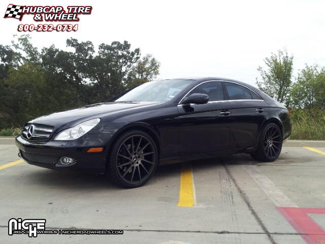 vehicle gallery/mercedes benz cls 550 niche surge m114  Black & Machined w/ Dark Tint wheels and rims